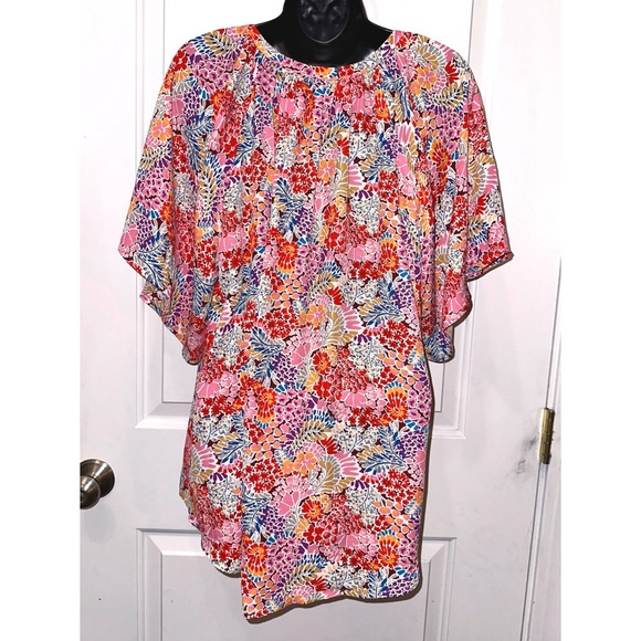 Jules & James boutique brand printed notched neck half sleeve top - Picture 4 of 8